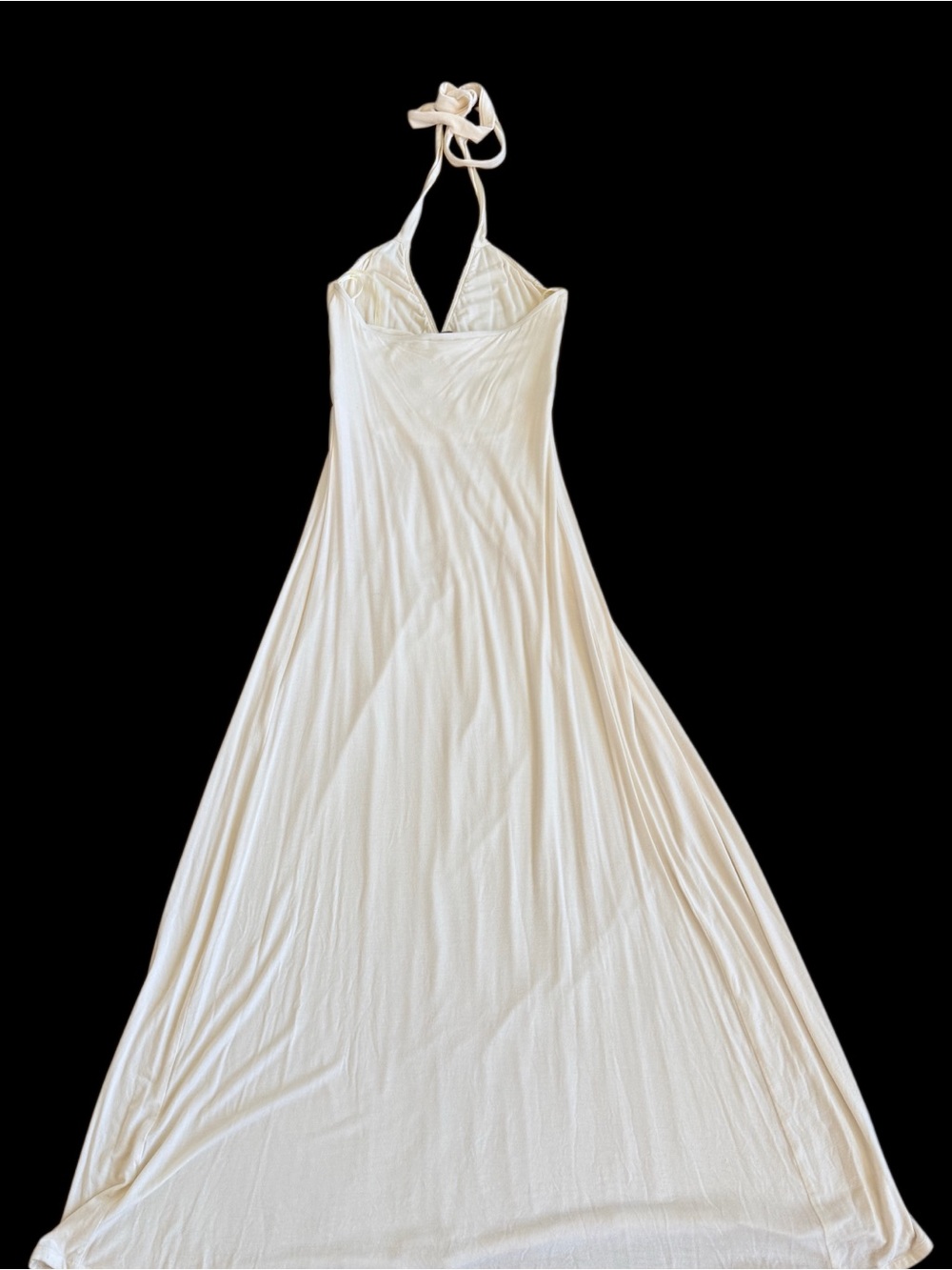 SKY MAXI DRESS IN IVORY WITH TAN SUEDE MID CUTOUTS - Picture 8 of 9